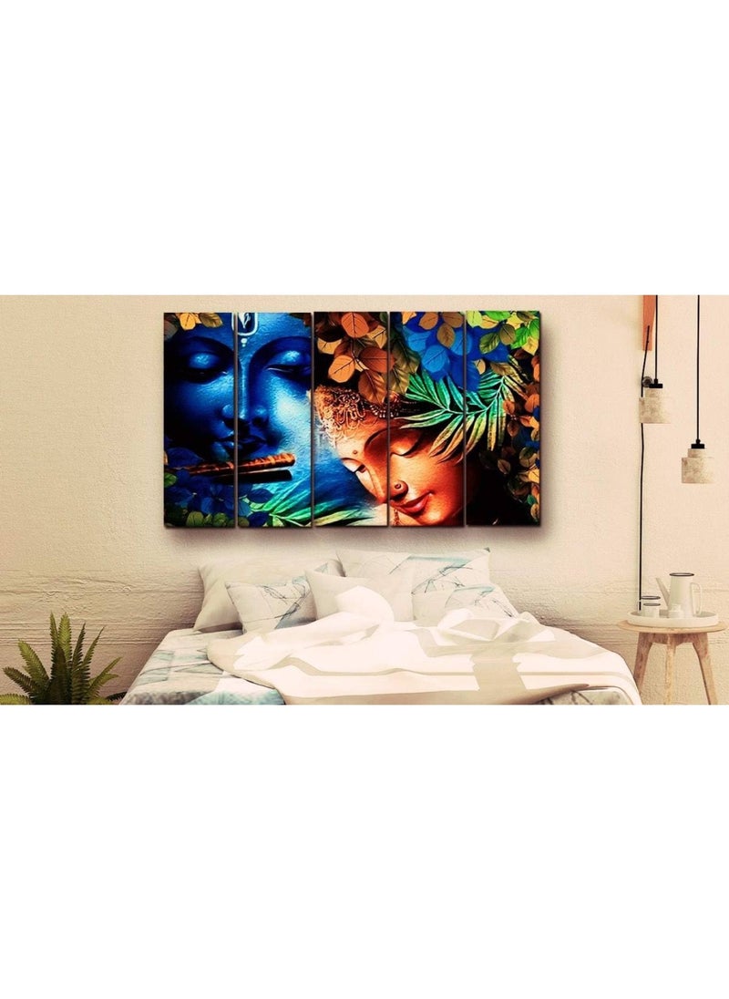 BPA - Multiple Frames Radha Krishna Beautiful Wall Painting 48W x 30H Framed with Sugar Finish for Living Room Bedroom Hotels & Office Casper - Image 1