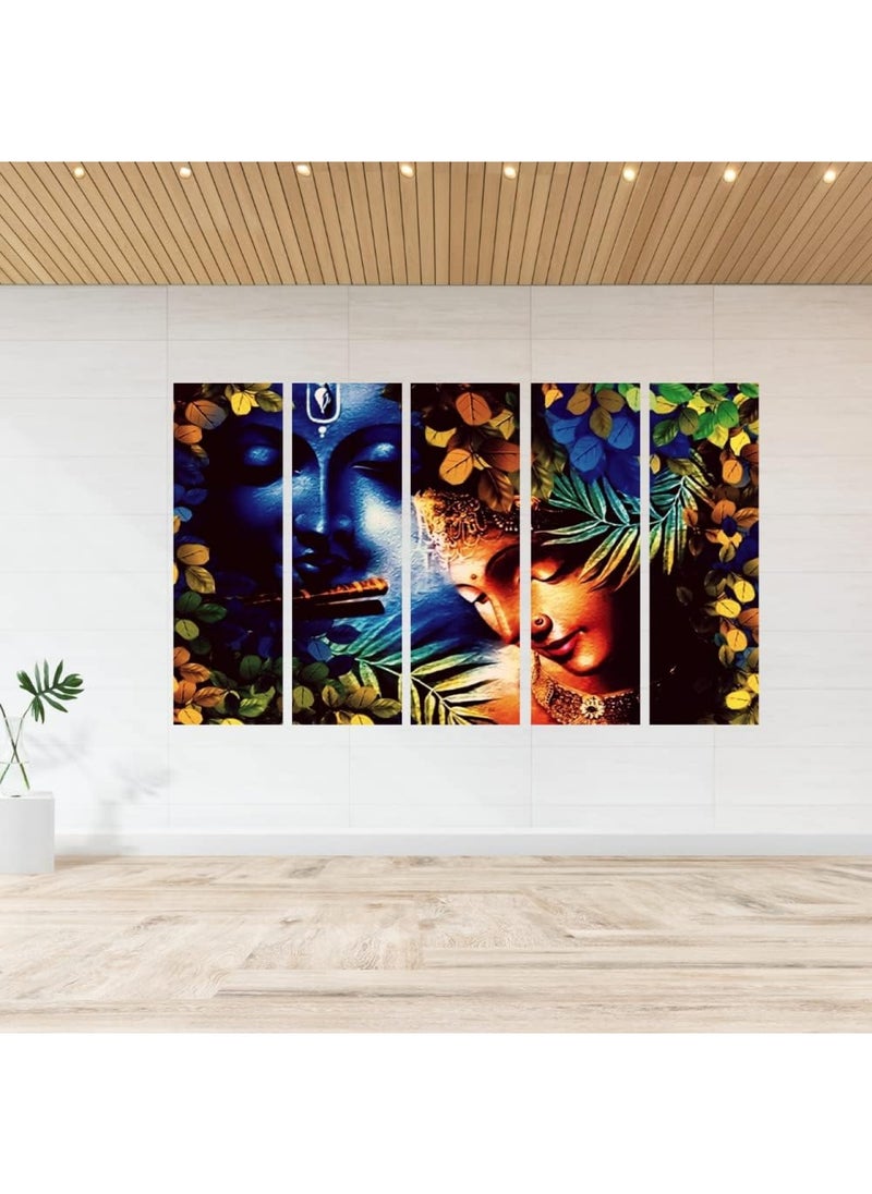 BPA - Multiple Frames Radha Krishna Beautiful Wall Painting 48W x 30H Framed with Sugar Finish for Living Room Bedroom Hotels & Office Casper - Image 1