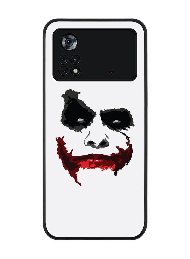 Stylizedd Rugged Black edge case for Poco M4 Pro 4G Slim fit Soft Case Flexible Rubber Edges Anti Drop TPU Gel Thin Cover - Joker Grin - Image 1