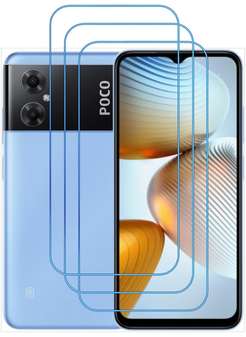 ACLIX 3 Pieces Antistatic ESD Dustproof Premium Quality High Definition Clear Tempered Glass Screen Protector Designed For Xiaomi Poco M4 5G - Image 1