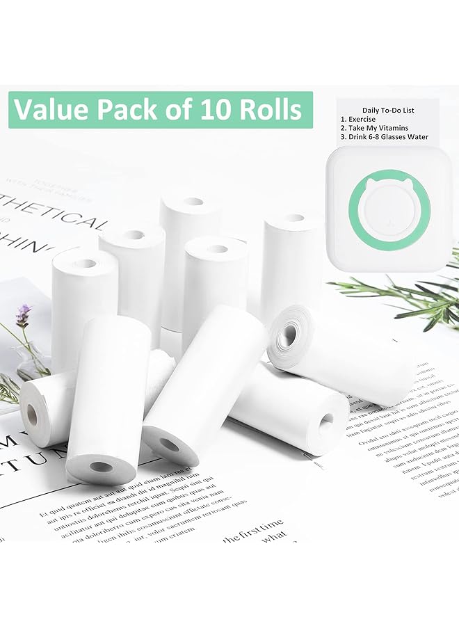 erorex Thermal Paper Till Rolls 57 X 25 For Mini Thermal Printer Cash Register Pos Receipt Inkless Print Black And White Paper Coreless 10 Rolls - Image 2