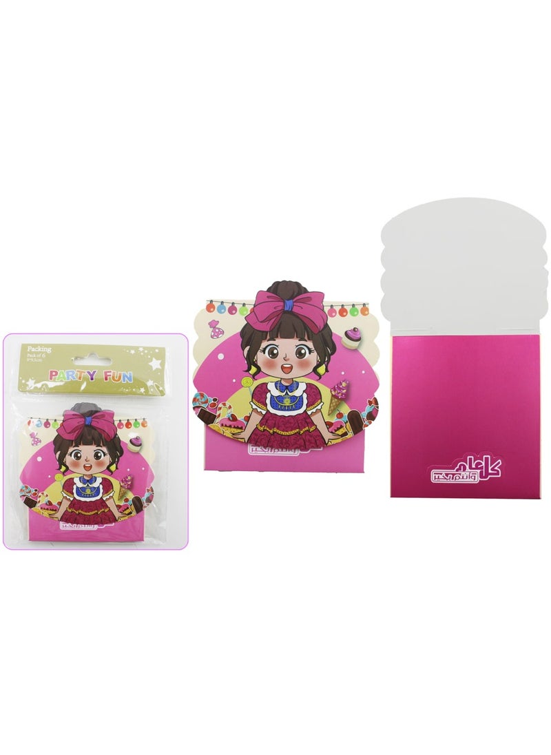 PARTY FUN - Kul Aam Gift Envelop 6Pcs Pkt 9x9.5CM.Girl - Image 1