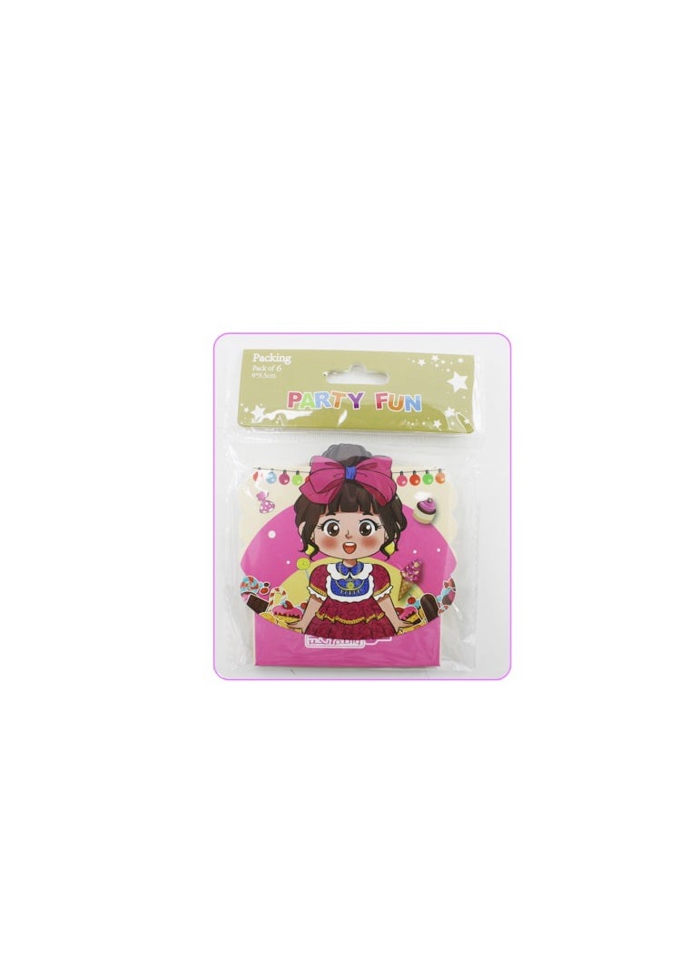 PARTY FUN - Kul Aam Gift Envelop 6Pcs Pkt 9x9.5CM.Girl - Image 1
