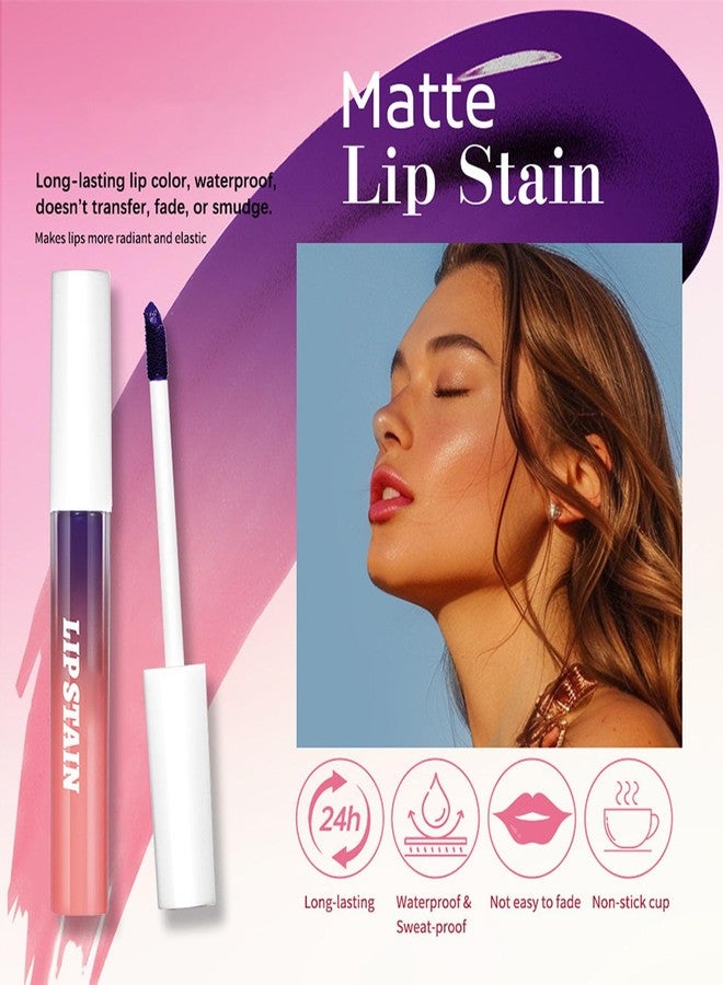 Dulele 3PCS Peel Off Lip Stain, Matte Peel Off Lip Gloss Long Wear Lip Stain Peel Off Lipstick Set, Waterproof Highly Pigmented Peel Off Lip Tint Stain (Pink, 1) - Image 2