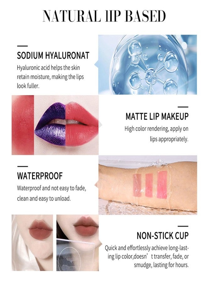 Dulele 3PCS Peel Off Lip Stain, Matte Peel Off Lip Gloss Long Wear Lip Stain Peel Off Lipstick Set, Waterproof Highly Pigmented Peel Off Lip Tint Stain (Pink, 1) - Image 4