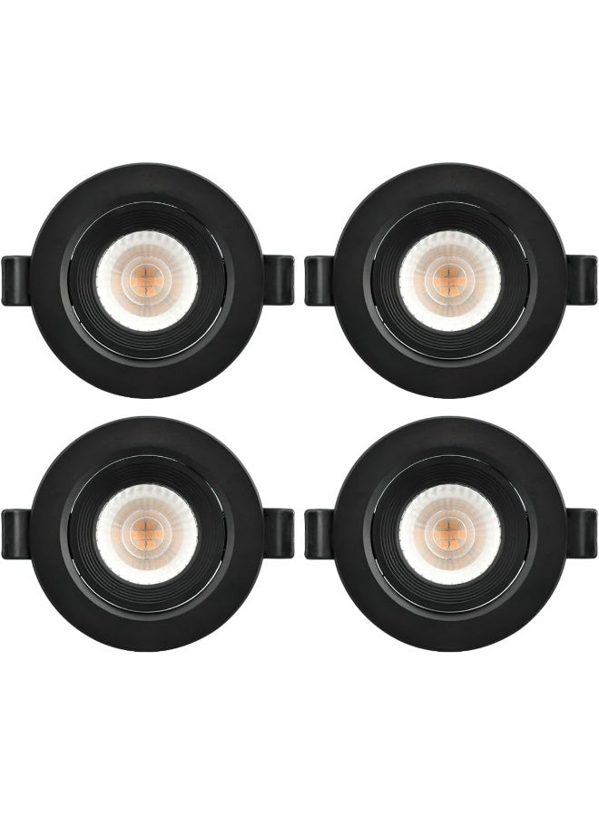 Melfi Adjustable Round Led Downlight 7W 240Vac -Black Ceiling Spotlight Ip40 Rated | For Indoor Home And Office Use (Warm White, Pack Of 4) - Image 1
