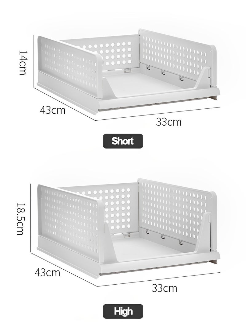 REOCLE Closet Organizer Stackable Folding Wardrobe Storage Box T-Shirt Storage Containers with Large Capacity Collapsible Kid Toy Food Rack for Wardrobe - Image 2