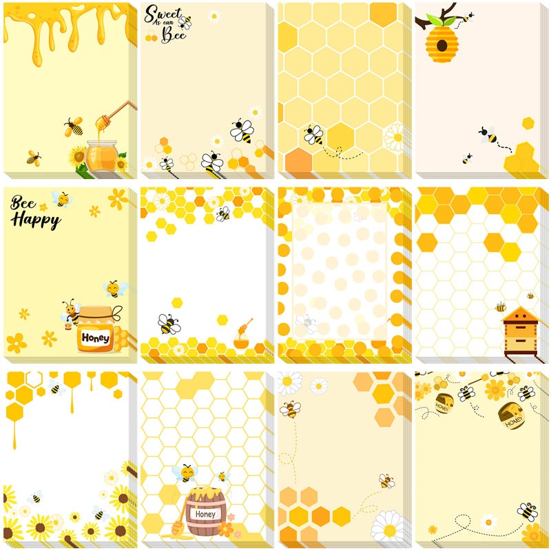 Chiisong 12 Pieces Bee Sticky Notes Bee Notepads Gifts 3x4 Inch Adhesive Honey Memo Notes for Women to Do List for Memo Reminder List for Office Home Supplies Teachers Gift - Image 1