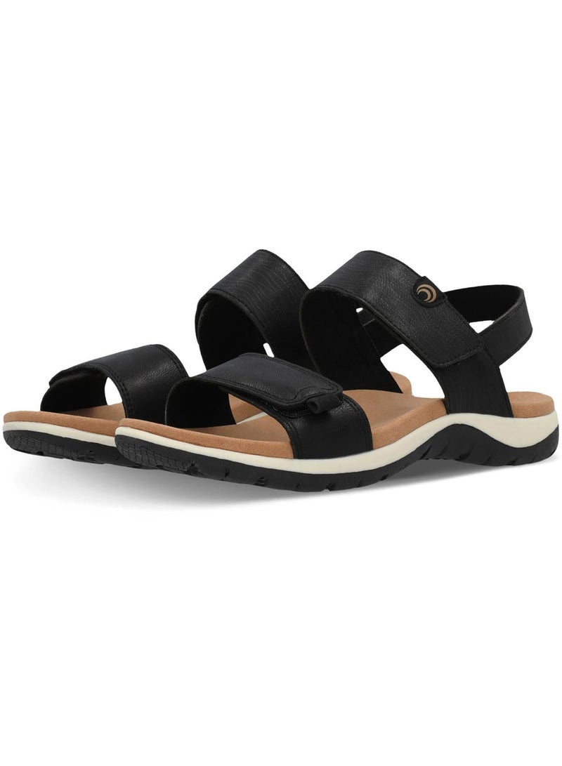 Outventure Women’s Sandals - Sunset Black, Stylish Synthetic Leather Sandals with Adjustable Straps, Microfiber Footbed & Durable Sole - Image 5