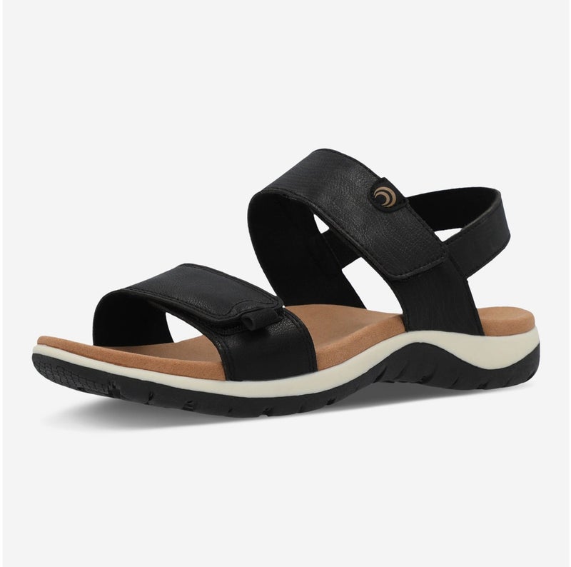 Outventure Women’s Sandals - Sunset Black, Stylish Synthetic Leather Sandals with Adjustable Straps, Microfiber Footbed & Durable Sole - Image 1