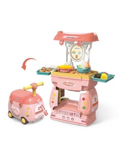 Swift Kitchen Toys Set Tableware Pretend Cooking Food Play Dinnerware Set Safe Cute Children Girl Toy Gift Fun Game Toy Kitchen with Ride  - Image 1