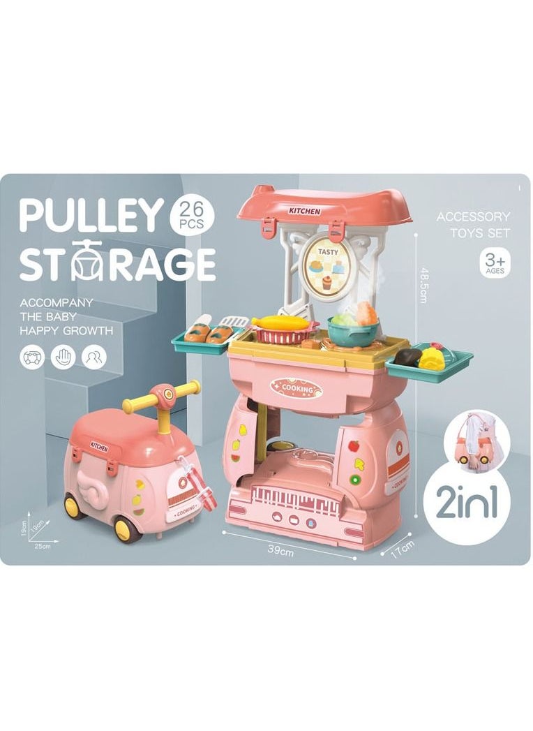 Swift Kitchen Toys Set Tableware Pretend Cooking Food Play Dinnerware Set Safe Cute Children Girl Toy Gift Fun Game Toy Kitchen with Ride  - Image 5