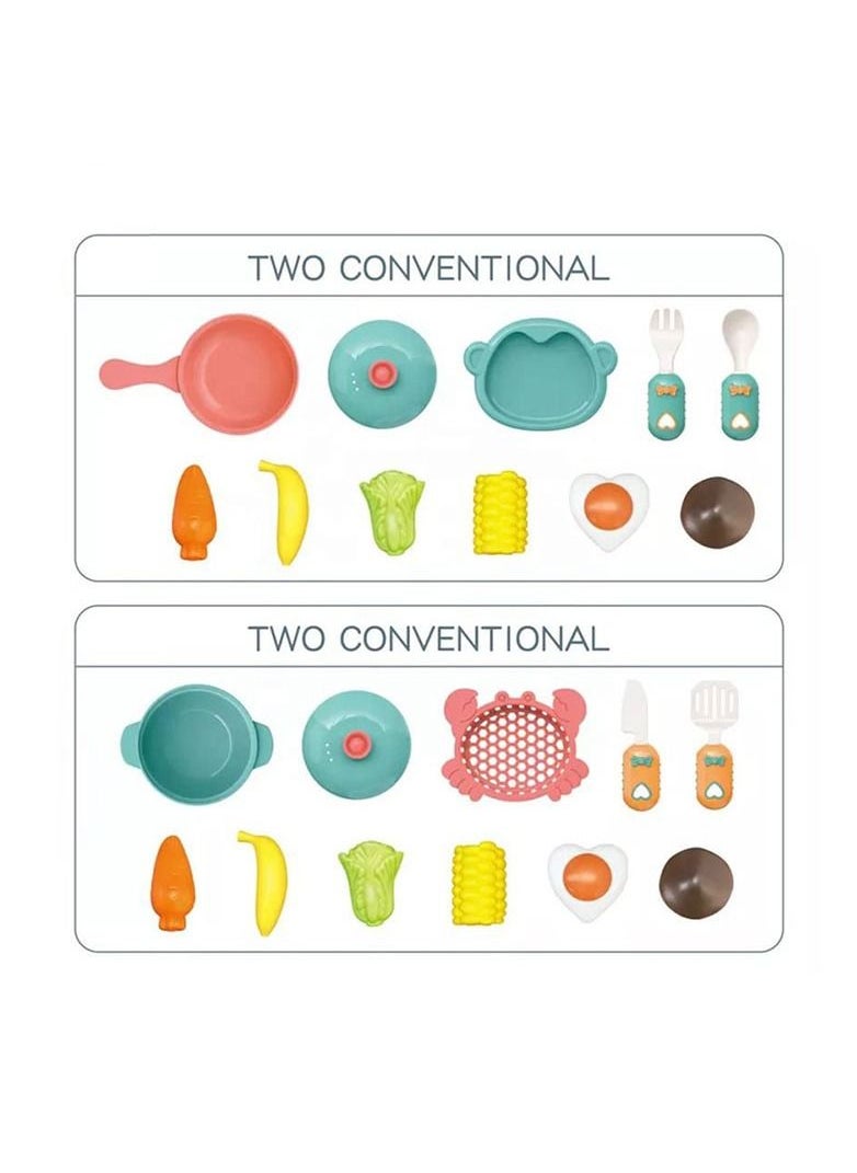 Swift Kitchen Toys Set Tableware Pretend Cooking Food Play Dinnerware Set Safe Cute Children Girl Toy Gift Fun Game Toy Kitchen with Ride  - Image 3