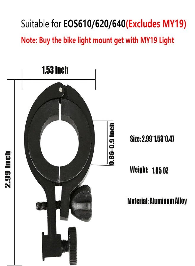 Suruid Bike Light Mount, 2 Pack Aluminum Alloy Bike Light Holder, Bicycle Light Bracket, Adjustable Size, Suitable for EOS620/640/610 Bike Lights, (Send with MY19 Light（Not Suitable for The Bracket） - Image 2