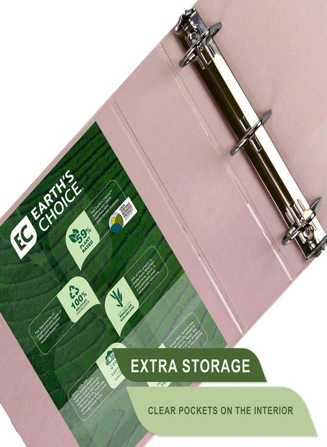 Samsill Plant-Based 3 Inch Durable D-Ring, View Binder, Eco-Friendly, USDA Certified Biobased, Single, Light Pink - Image 4