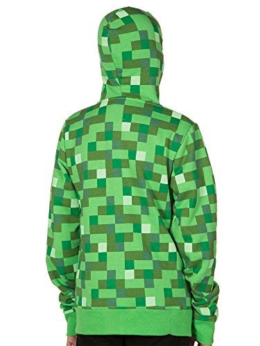 JINX Minecraft Big Boys' Creeper Zip-Up Costume Hoodie, with Mask, Green, X-Small - Image 4