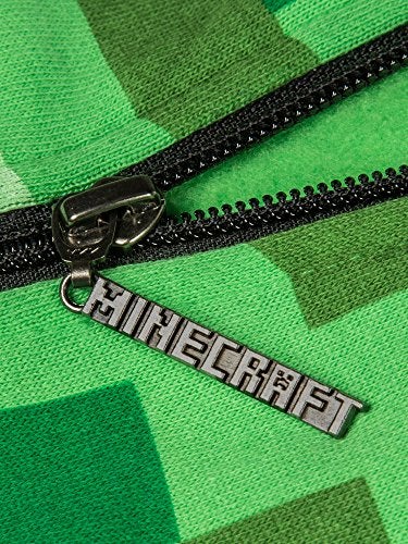 JINX Minecraft Big Boys' Creeper Zip-Up Costume Hoodie, with Mask, Green, X-Small - Image 5