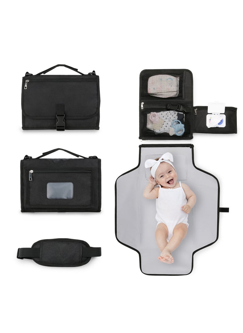 General Portable baby diaper pad for outdoor travel folding waterproof diaper includes shoulder strap wipes pocket  - Image 2
