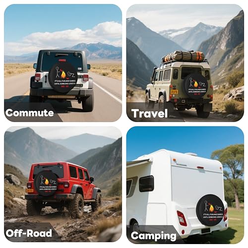 Sumsive Rv Spare Tire Cover for Trailers,Waterproof Dust-Proof Camper Spare Tire Cover Tire Protectors for Trailer SUV Truck Travel Wheel Tire Covers for Spare Tire Accessories 15 Inch - Image 5