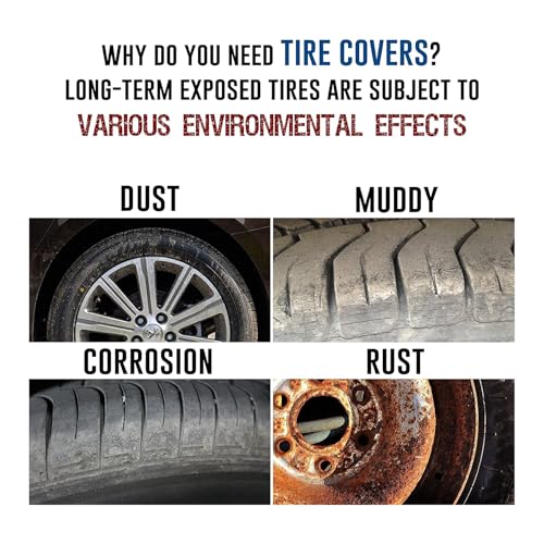 Sumsive Rv Spare Tire Cover for Trailers,Waterproof Dust-Proof Camper Spare Tire Cover Tire Protectors for Trailer SUV Truck Travel Wheel Tire Covers for Spare Tire Accessories 15 Inch - Image 3