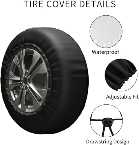 Sumsive Rv Spare Tire Cover for Trailers,Waterproof Dust-Proof Camper Spare Tire Cover Tire Protectors for Trailer SUV Truck Travel Wheel Tire Covers for Spare Tire Accessories 15 Inch - Image 4