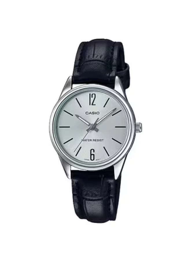 كاسيو Women's Leather Analog Watch LTP-V005L-7B - 28.2 mm