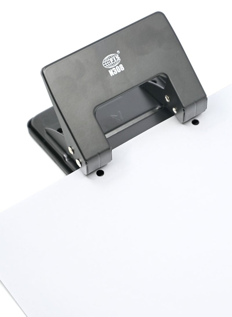 FIS 2-Holes Metal Punch 20 Sheets 2 mm 8 cm apart hole size 5.5 mm, Medium Size, Black -FSPUN308BK - Image 5