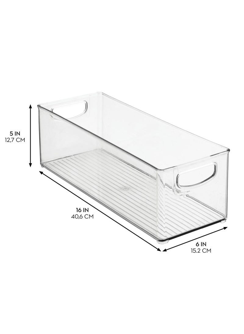InterDesign iDesign Recycled Plastic Stackable Storage Bin with Handles - Clear  - Image 2