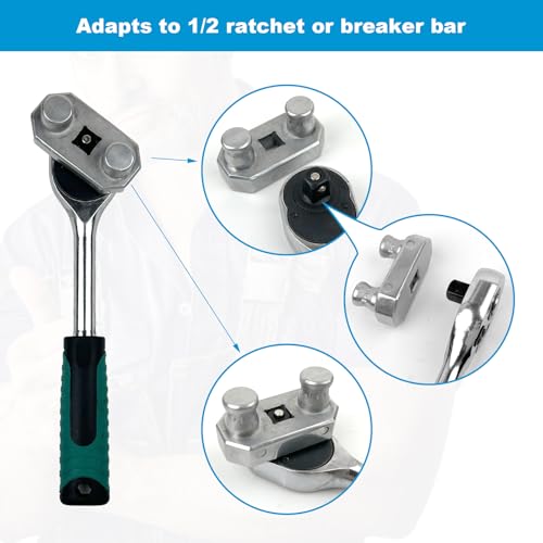 Zihvfzu 2 Pack 77455 Cable Bending Tool, 1/2 Inch Ratchet Connection for Most Conductors, Optimal Bend 500 MCM, Convenient Labor Saving Knuckle Guard, Upgraded Wire Benders and Cable Benders - Image 2