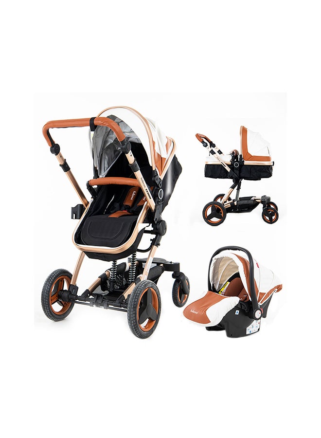 belecoo 8 White & Beige - 4 In 1 Luxury Travel System - Image 1