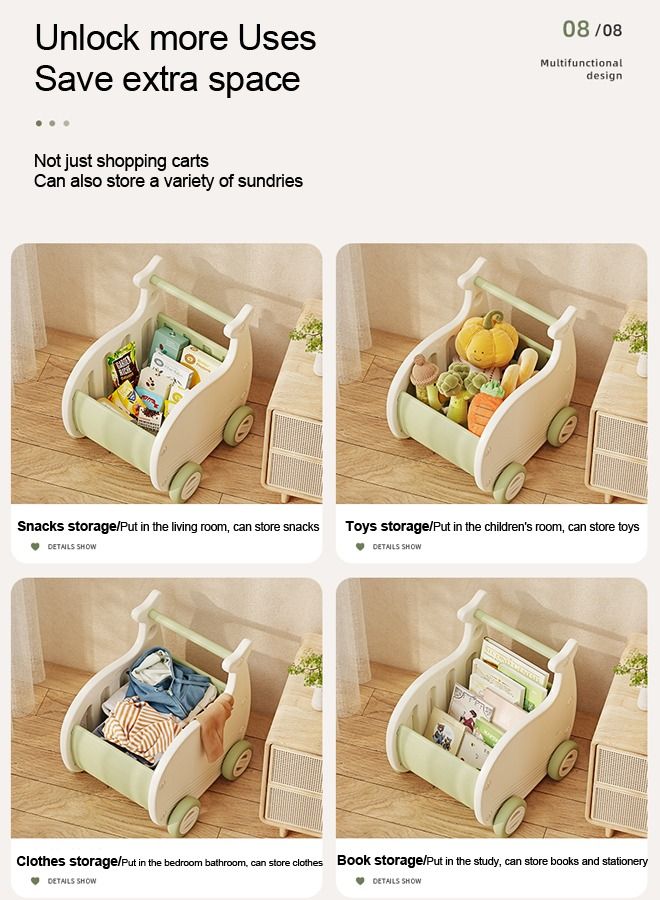 Montessori Toddler Shopping Cart Activity Baby Activity Walker Stroller Toy  - Image 3