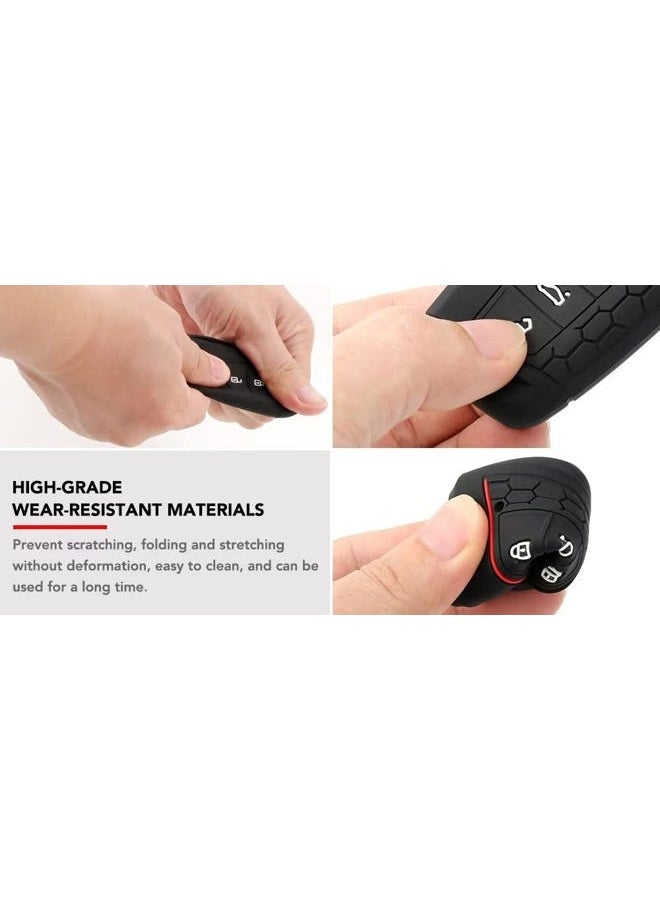 Berfea Key Cover Remote Key Fob Cover Case Silicone Protector Sleeve Holder Key Accessories Compatible with VW Volkswagen Polo Golf 7 Mk7 Tiguan Seat Skoda - Image 3