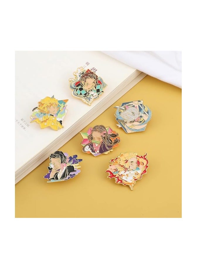 عام مجموعة دبابيس وسلاسل مفاتيح أنمي سلاير - شخصيات كرتونية 6 هاشيراس، سلاسل مفاتيح سيوف كاتانا مصغرة، دبابيس مينا للمجوهرات للرجال والنساء - Image 4