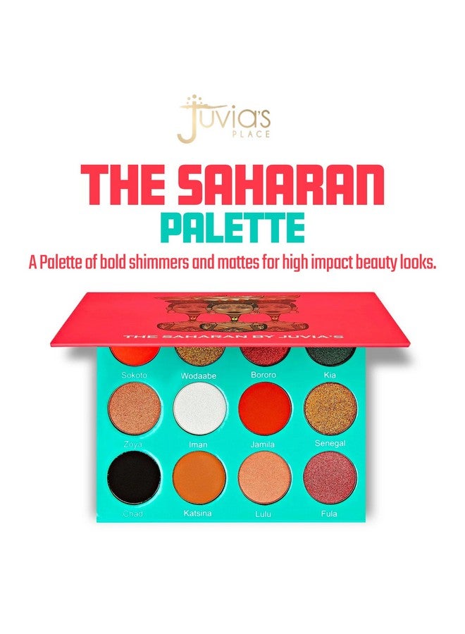 Juvia's Place Palette The Saharan - Reds, Black, White, Golds, Peach, Shades of 12, Bold Mattes and Flattering Shimmer, Professional Eye Makeup, Pigmented Palette for Eye Color & Shine - Image 2