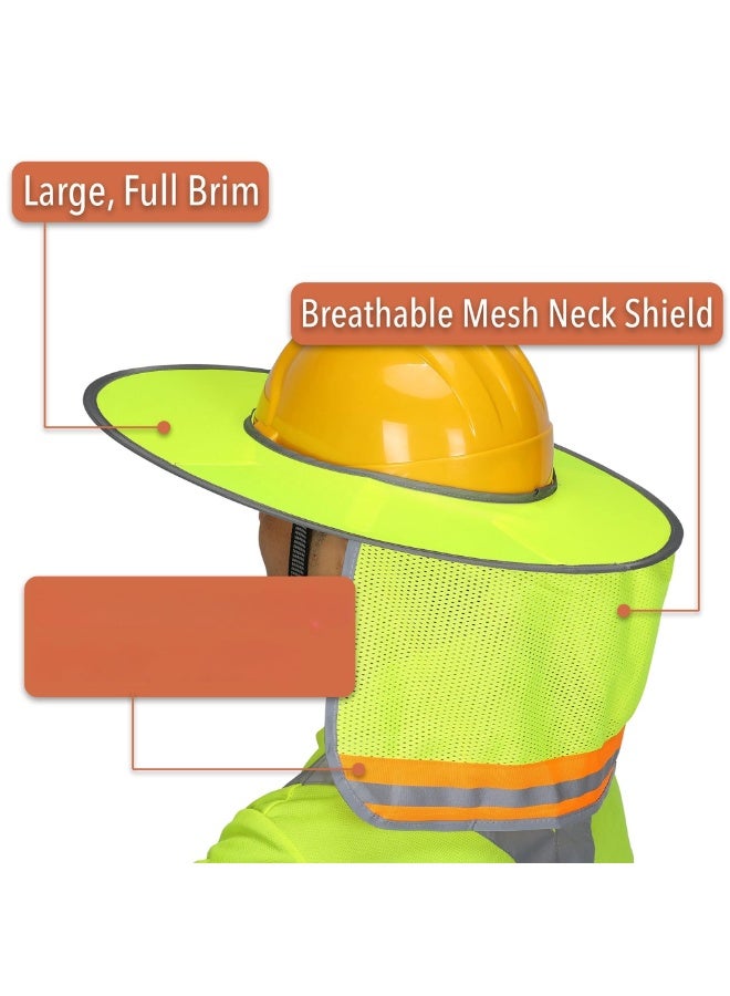 Hard Hat Sun Shield, Full & Standard Brim Mesh Sunshade High Visibility Reflective, Hard Hat Sun Shade, Hard Hat Accessories, Hard Hat Visor, Hard Hat Shade(Color:Yellow) - Image 4