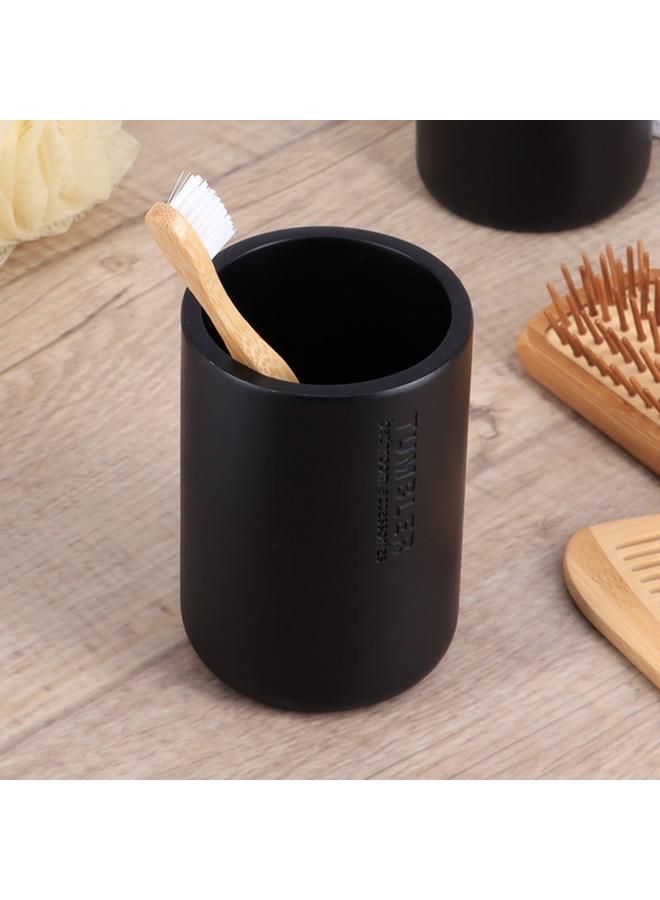 Tendance Loudis High Quality Durable Round Polyresin Bathroom Tumbler Matte Black 350Ml 61101237  - Image 3