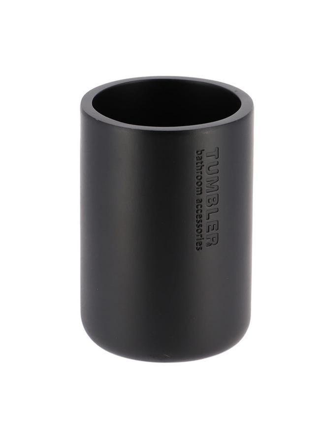 Tendance Loudis High Quality Durable Round Polyresin Bathroom Tumbler Matte Black 350Ml 61101237  - Image 1