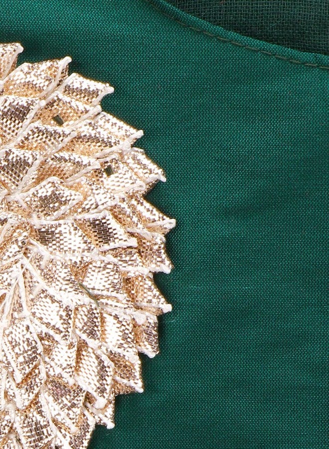 LILPICKS طقم ساري دوتي ساتين مزخرف بالأزهار مع توب قصير من ليلبيكس للفتيات - ملابس مدمجة جاهزة للأطفال (5-6 سنوات) (متعدد الألوان) - Image 4