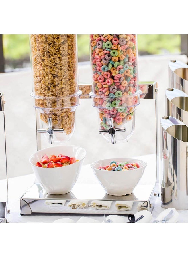 Restaurantware Met Lux 3 Liter Countertop Cereal Dispenser, 1 Double Compartment Food Dispenser - Self Serve, Refillable, Stainless Steel Nuts Dispenser, For Food Storage, For Kitchen Or Pantry  - Image 3