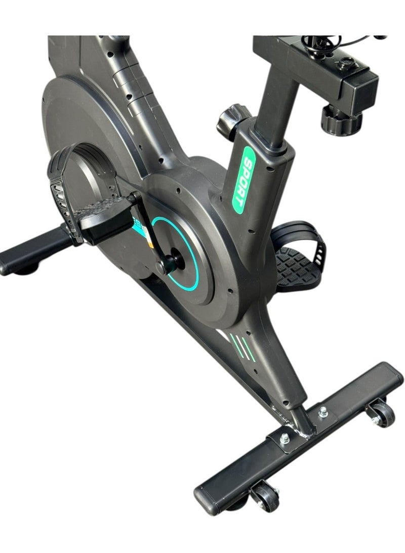 SportQ Home Professional Closed Spin Wheel – Silent Magnetic Resistance Stationary Bike + Indoor Flywheel – LCD Data Display – Comfortable Adjustable Seat – Suitable for Cardio, Fat Burning - Image 3