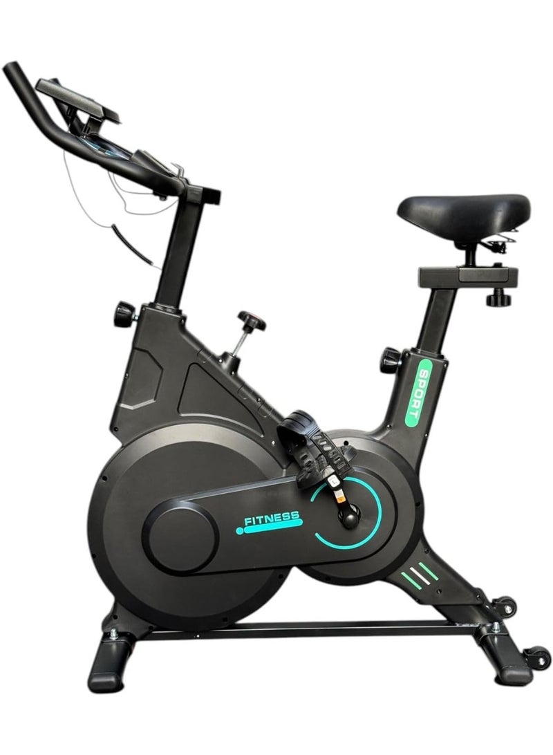 SportQ Home Professional Closed Spin Wheel – Silent Magnetic Resistance Stationary Bike + Indoor Flywheel – LCD Data Display – Comfortable Adjustable Seat – Suitable for Cardio, Fat Burning - Image 1