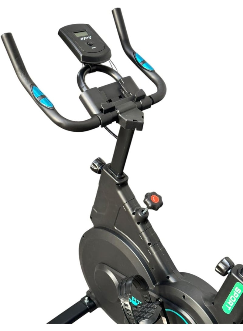 SportQ Home Professional Closed Spin Wheel – Silent Magnetic Resistance Stationary Bike + Indoor Flywheel – LCD Data Display – Comfortable Adjustable Seat – Suitable for Cardio, Fat Burning - Image 4