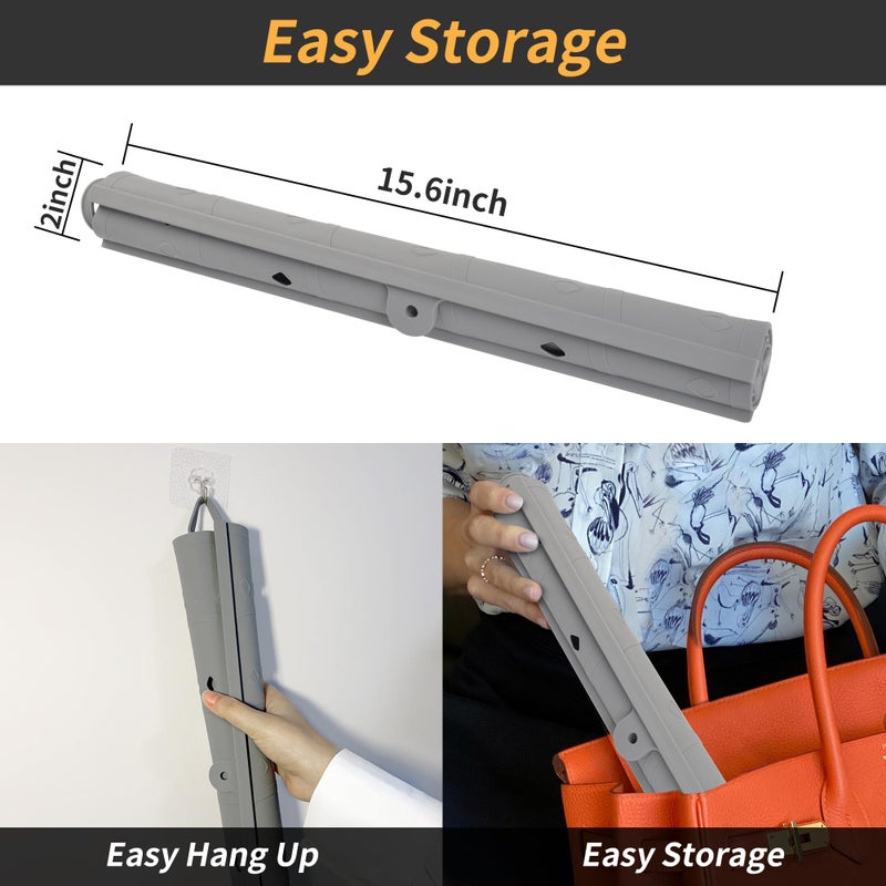 Mofason Bathroom Sink Top Cover Space Saver,Silicone Makeup Organizer Mat for Over Countertop,Small Bathroom Must Haves Accessories Rv Camper Travel Foldable Gadgets-Grey - Image 4