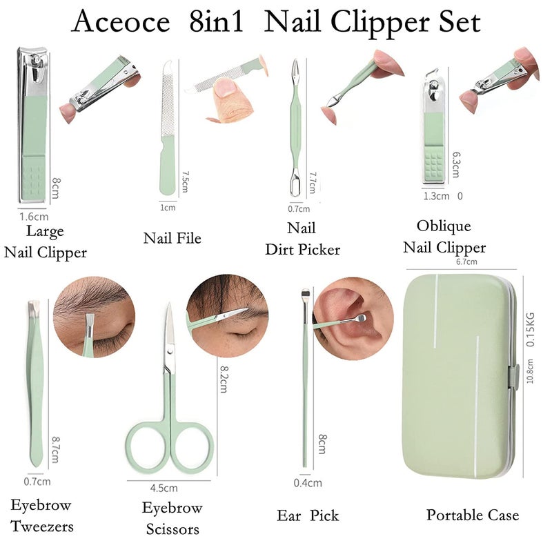 Aceoce Manicure Set Business Gifts Handheld Sized, Nail Clippers Set Tools Luxurious Manicure Set Professional Stainless Steel Nail Clippers with Travel Case for Men Women Teens Parents Colleagues - Image 3