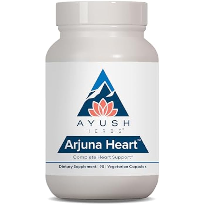Ayush Herbs Arjuna Heart - Complete Heart-Support Supplement, Natural Arjuna, Magnesium & CoQ10 Formula for Women & Men - 90 Vegetarian Caplets (1 Count) - Image 1