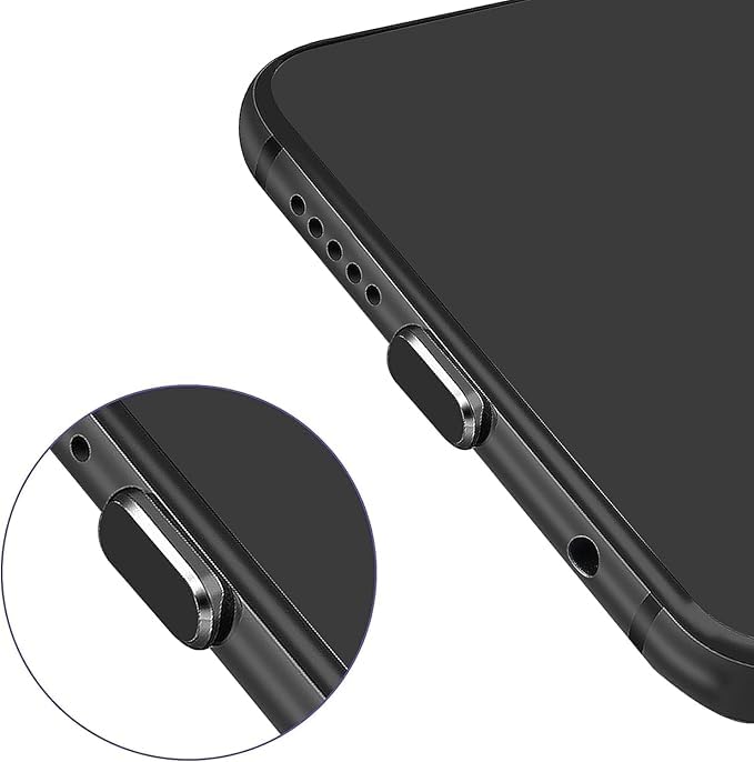 Enclave USB C Dust Plug, Type C Anti Dust Plug Cover Charging Port Protector Cap with Cleaning Brush for All USB C Devices.(Pack of 2) (Black) - Image 4