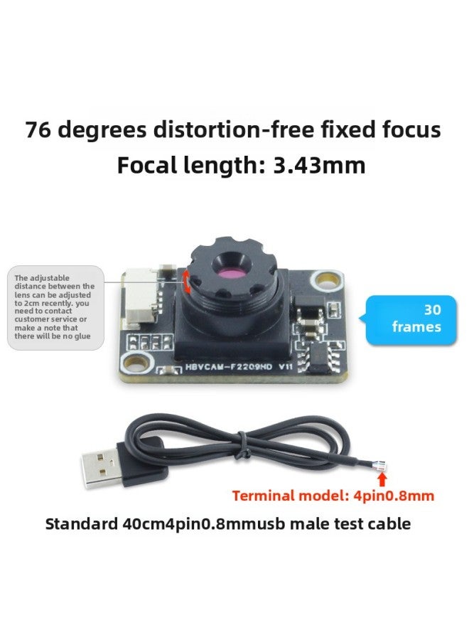 2 Million Pixels 1080P HD Wide Dynamic USB Camera Module PS5268 Notebook All-in-one Module-Color:76 Degrees Distortion-free / Fixed Focus (30 Frames) - Image 1