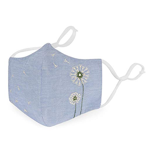 MASQ Floral Reusable, Washable, Anti-Bacterial(BFE>99%) 4 Layer Embroidered, Fashionable 100% Pure Cotton Cloth Face Mask for Women with Ear Adjusters (SpecialFloralComboMFN) - Image 3