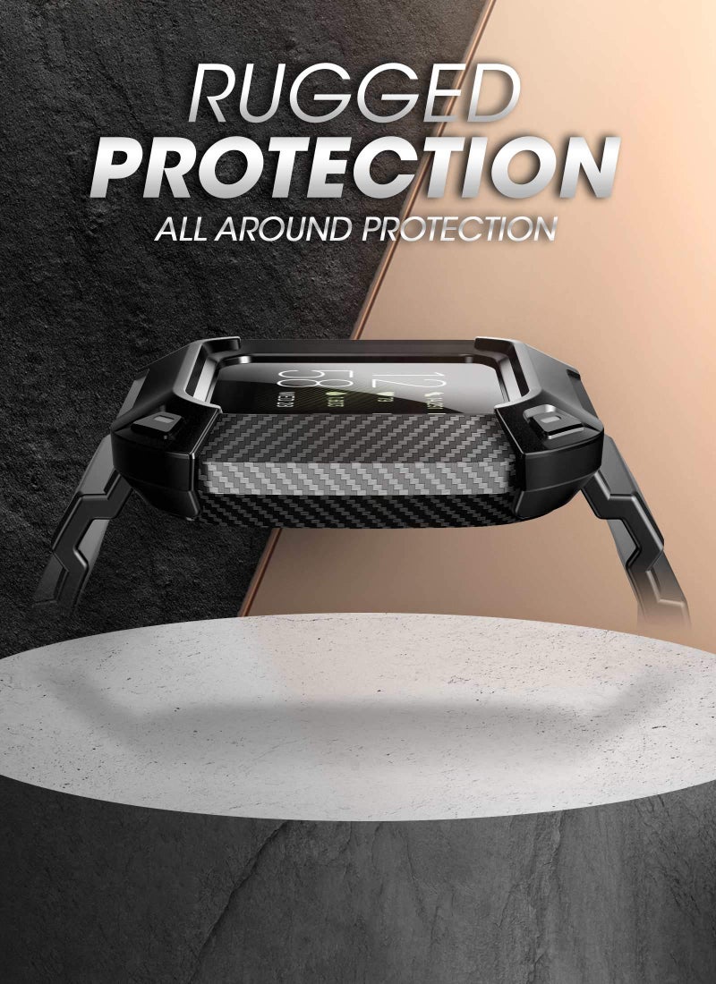 SUPCASE for Fitbit Versa 3 Band with Case (Unicorn Beetle Pro), [Military-Grade Protection] [Anti-Resistant] Rugged Men Cover with Adjustable Strap Wristband for Fitbit Versa 3 / Fitbit Sense, Black - Image 2