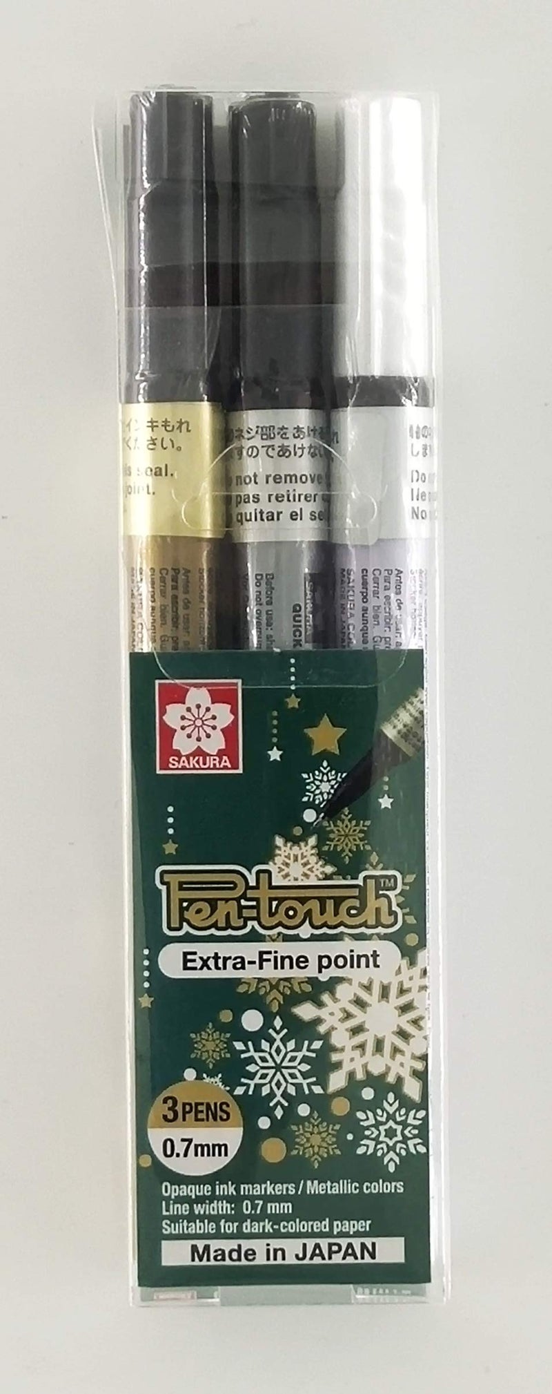 Sakura Pen-touch Permanent Markers - Pack of 3 markers - Gold, Silver & White (Extra Fine Point) - Image 5